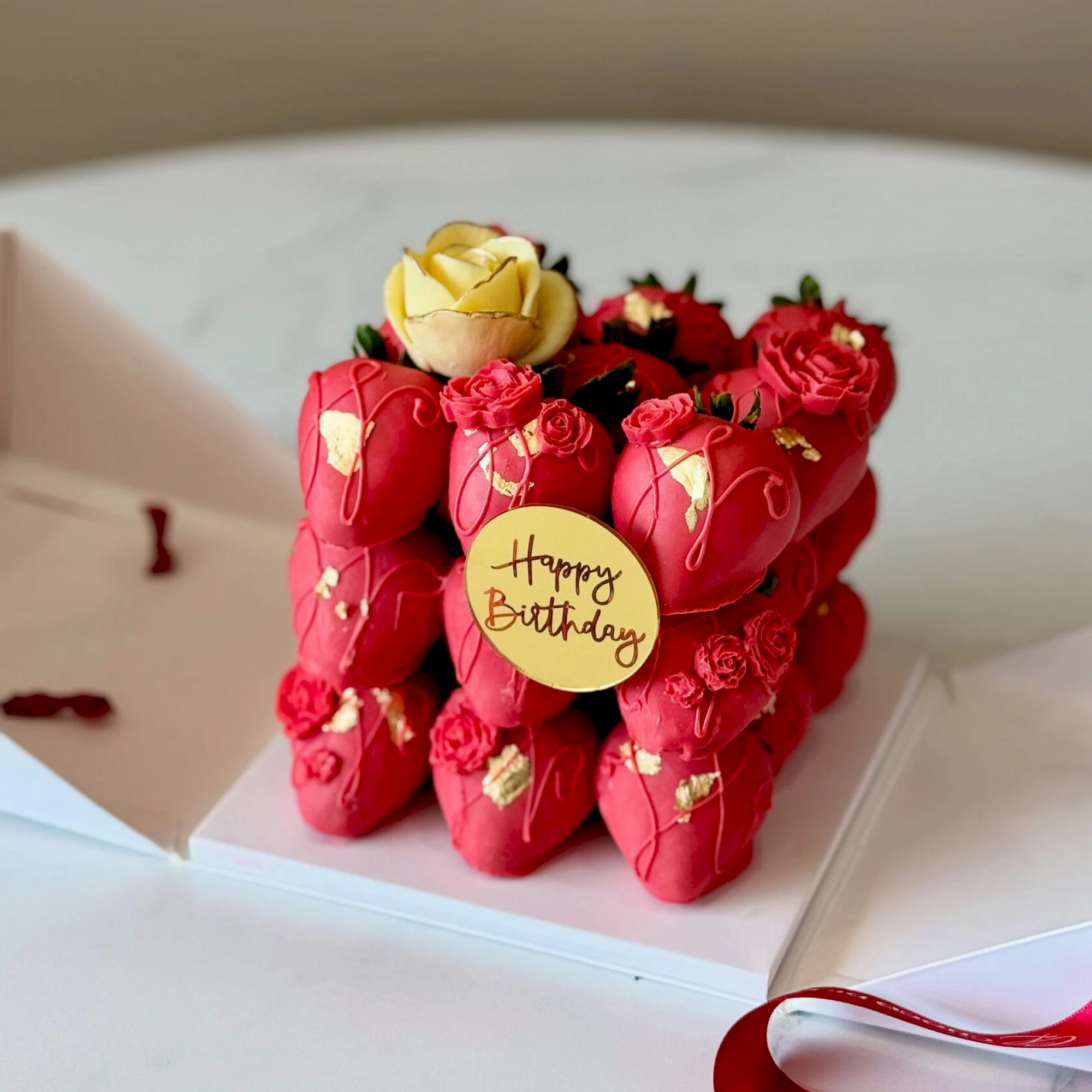 Lady in Red strawberry cake