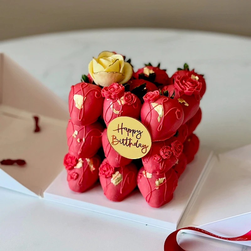Lady in Red strawberry cake